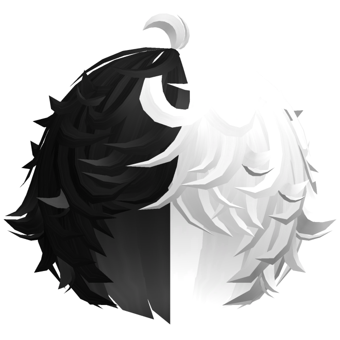 cute black&white kawaii messy lamb curly wavy