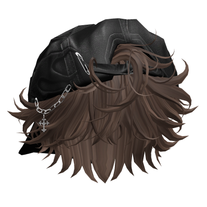 💿Light Brown Black Distressed Cap Hair thumbnail