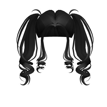 Soft Curly Pigtails in Black Roblox item