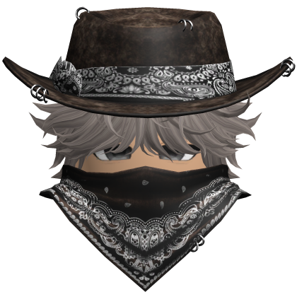 Gothic Cowboy Bandit w/ Neckscarf & Cowboy Hat