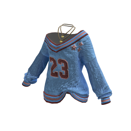 Y2K Varsity Jersey Sweater (Blue)