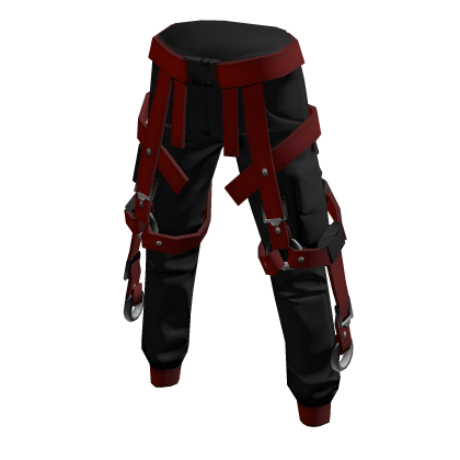 Utility Pants Black Red