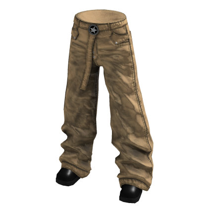 Crinkled Baggy Pants (Khaki)