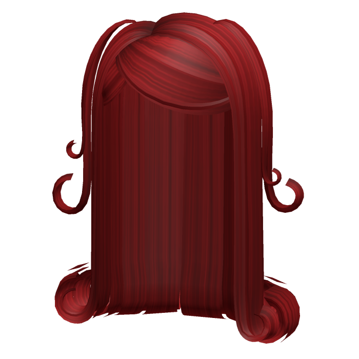 -',ৎ Long Slick Curls with Pigtails in Red