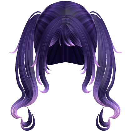 Swirly Curled Long Pigtails (Galaxy Purple)