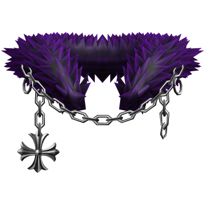 Purple Light Chain Heraldic Lily Pendant Neck Fur