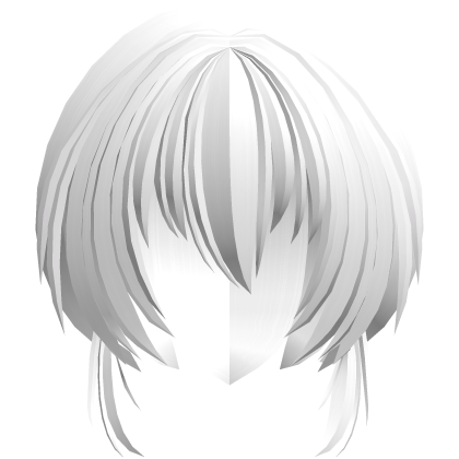fluffy moe anime short side hair white
