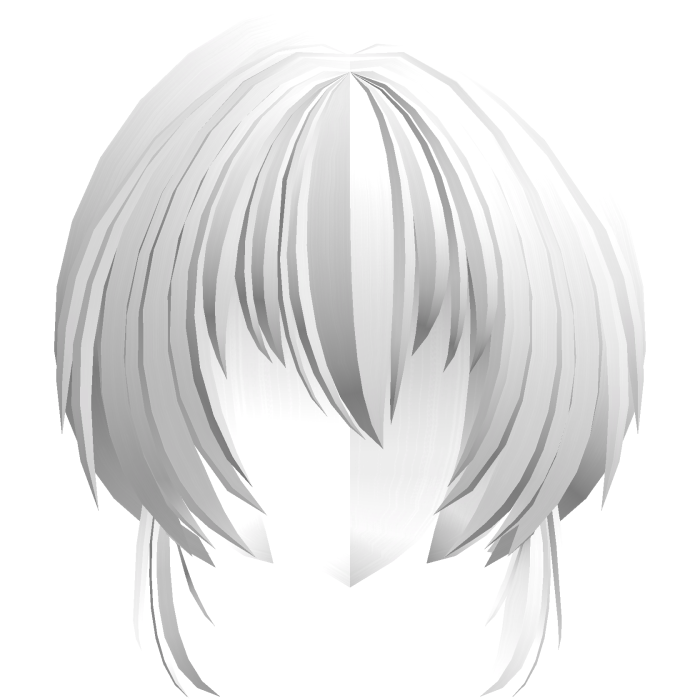 fluffy moe anime short side hair white
