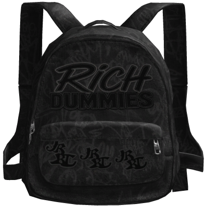  Grey "Rich Dummies" Backpack Roblox item