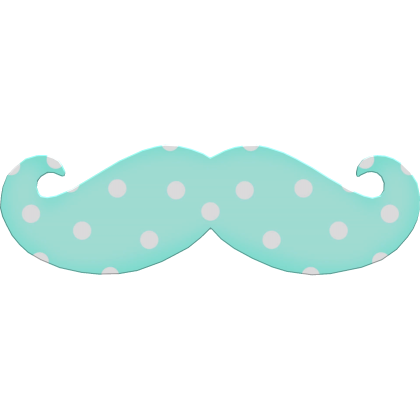 Cute Blue Pastel Trendy Polka Dot Mustache Roblox item