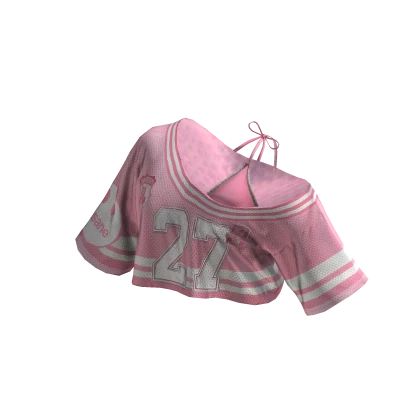Insane Y2K Pink Crop Off Shoulder Jersey | Roblox Item - Rolimon's