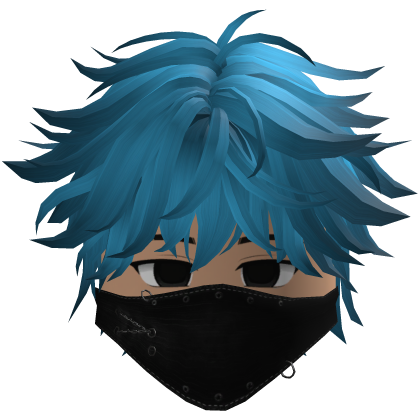Cute Emo Boy Mask Black Y2K emo (blue)