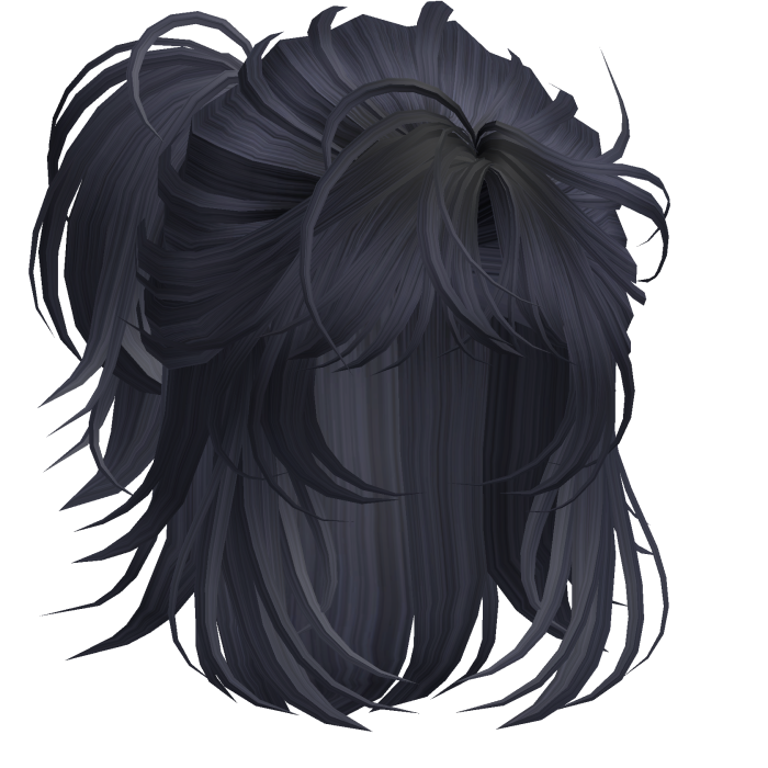 Anime Androg Wolfcut Ponytail Navy