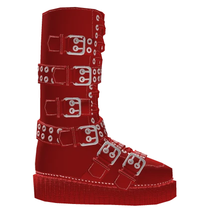 ♡ Goth Cyberpunk Red Lace Up… - Right Shoe Accessory | Roblox