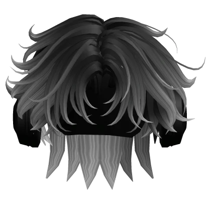 Middle Part Hair w/ Headphones Black & White | Roblox Item