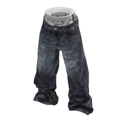 💗Y2K LAYERED BAGGY JEANS_ASHBLUE