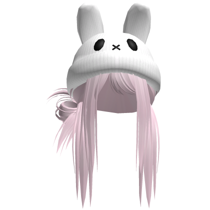 Moe Messy Girl Hair W/ Bunny Hat  Pink