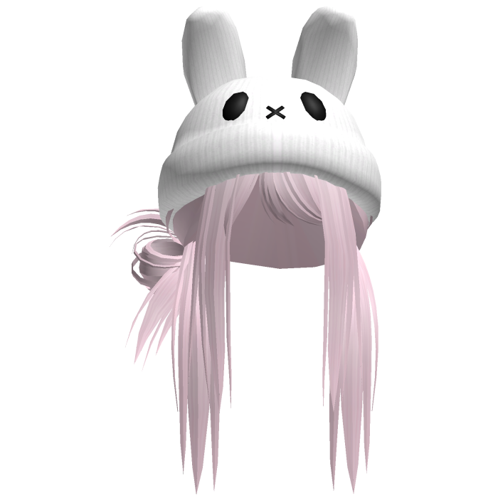 Moe Messy Girl Hair W/ Bunny Hat  Pink