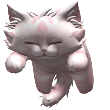 Fuzzy Sleeping Cat Kitten on Head - Pink