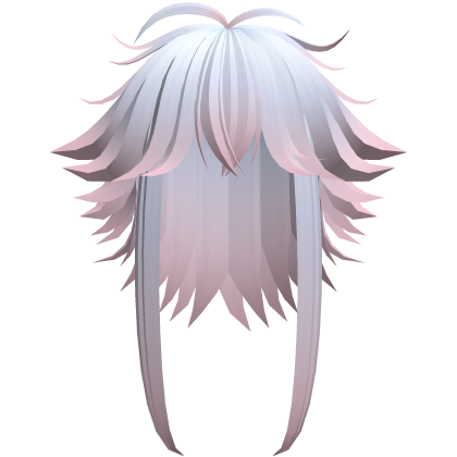 messy cute hair with tufts in blue to pink