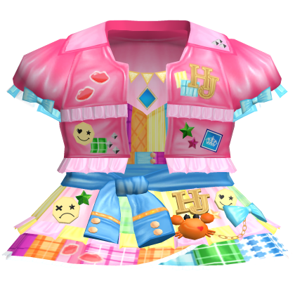 Hot Pink Cute Decora Kidcore Colorful Dress