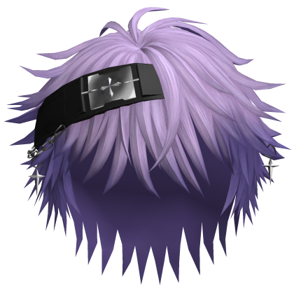 Purple Y2K Messy Boy Hair w/ Headband & Cross Roblox item