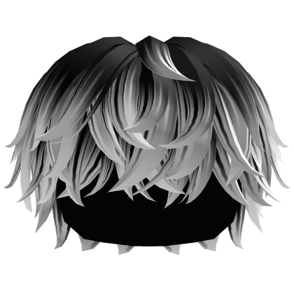 Black to White Messy Cool Boy Anime Hair Roblox item