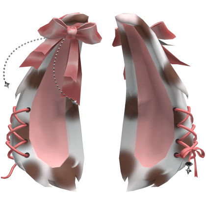 Lolita Cute bunny Ears Pink | White & Brown Spots Roblox item