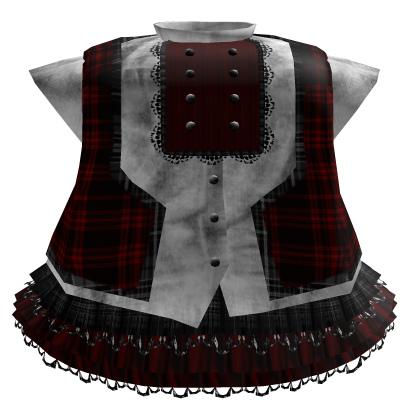 Emo Gothic Plaid Ruffle Dress Red