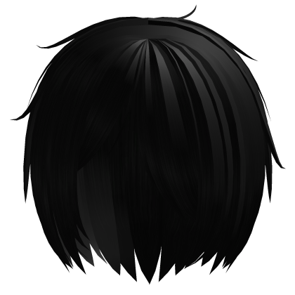 emo edgy anime eye covering hair black