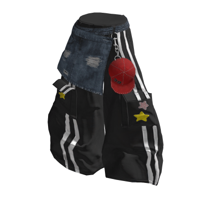 💜 Y2K Streetwear Layered Track Pants_Black