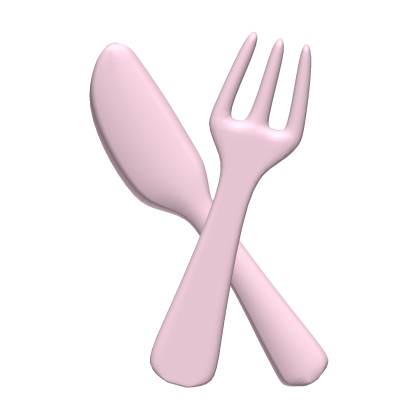 cute pink fork and knife hair clip
