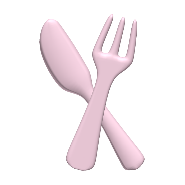 cute pink fork and knife hair clip