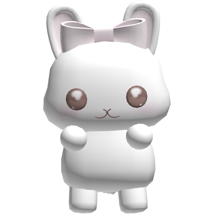 ♡ : cute white bunny plushie w/ pastel pink bow