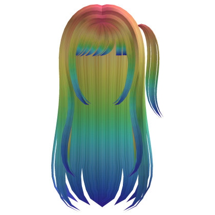 Long Hair with Pigtail (Rainbow) Roblox item