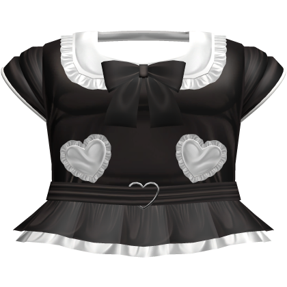 Dark Brown n White Sailor Heart Buckle Bow Dress Roblox item