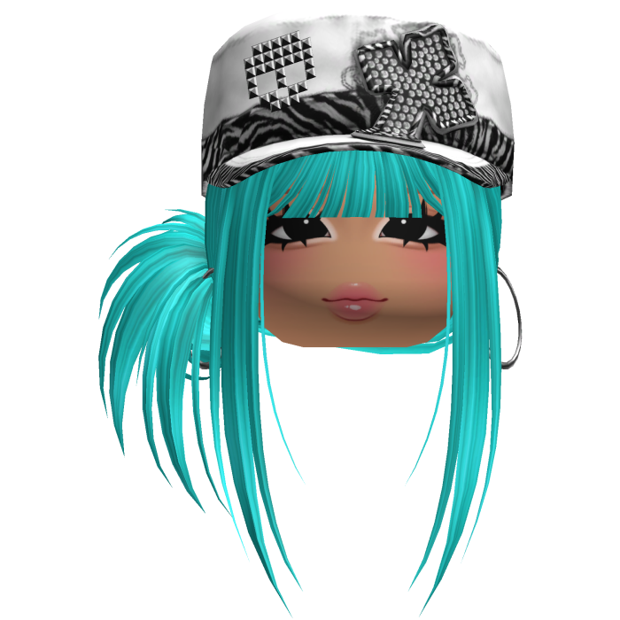 Gyaru Side Bun Hair w/ Zebra Cap & Earrings