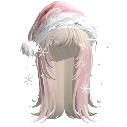 Cute Christmas Straight Hair (Yellow&Pink) Roblox item