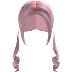 Cute curly pigtails in pink