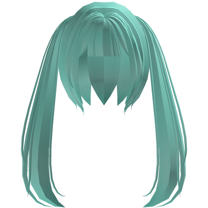 O_o cute moe long pigtails in cyan
