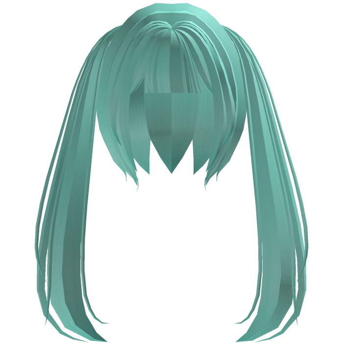 O_o cute moe long pigtails in cyan