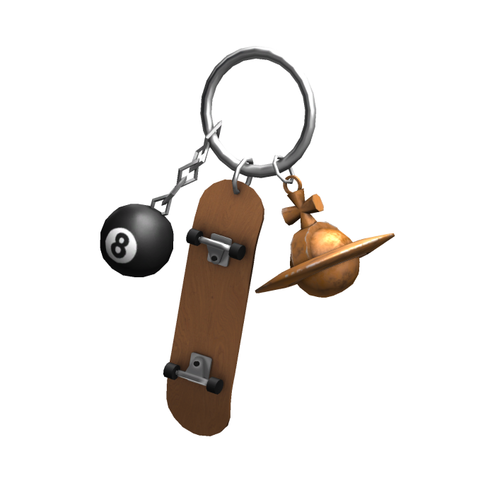 Brown Y2K Skater Keychain