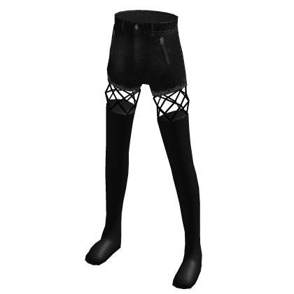 ✅ Black dark jeans shorts emo goth jenna outfit