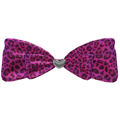 Pink Leopard Ribbon Top Ponytail Bow Roblox item