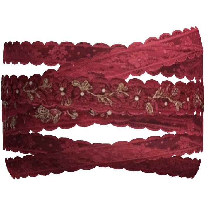 Royal Lace Face Wrap - Crimson Red