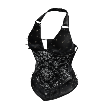 Grim Reaper Spiked Halter Punk Corset
