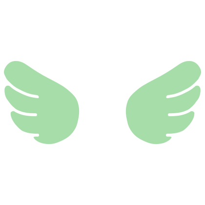 ♡ Cute Glowing Chibi Angel Wings Green