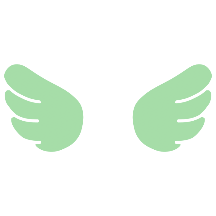 ♡ Cute Glowing Chibi Angel Wings Green