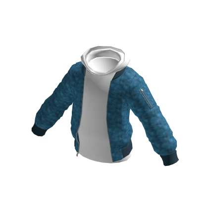 White Hoodie Blue Bomber Jacket Combo Outfit Roblox Item Rolimon s