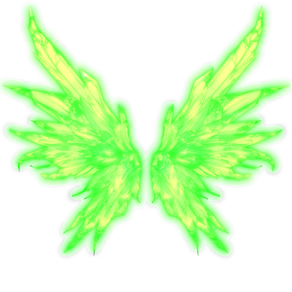 Glowing Cyber Angel Wings - Green (Emissive)